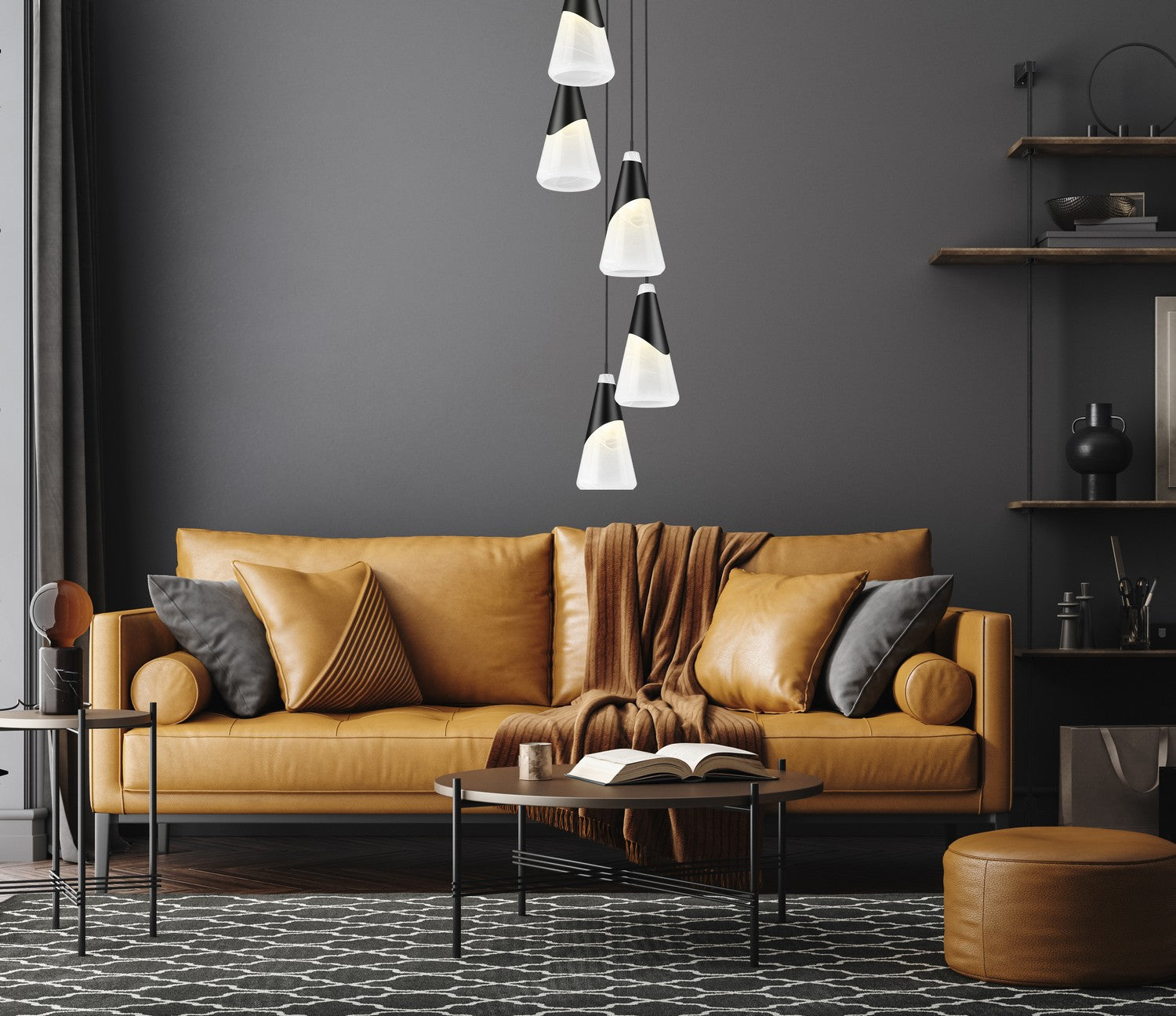 Z-Lite - 828P7-5R-MB - Five Light Chandelier - Aimie - Matte Black