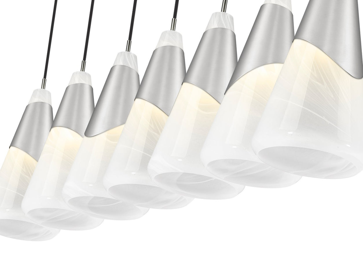 Z-Lite - 828P7-7L-BN - Seven Light Linear Chandelier - Aimie - Brushed Nickel