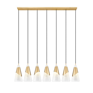 Z-Lite - 828P7-7L-MGLD - Seven Light Linear Chandelier - Aimie - Modern Gold