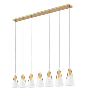 Z-Lite - 828P7-7L-MGLD - Seven Light Linear Chandelier - Aimie - Modern Gold
