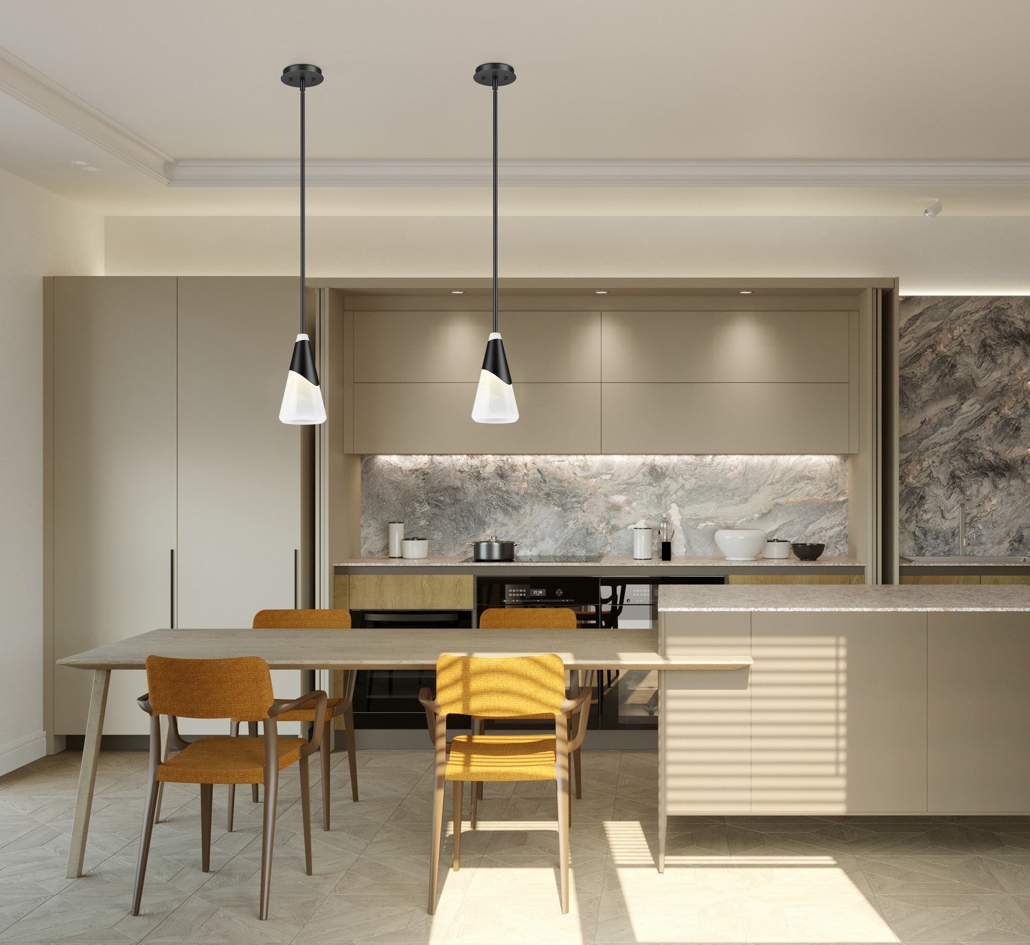 Z-Lite - 828P7-ROD-MB - One Light Pendant - Aimie - Matte Black