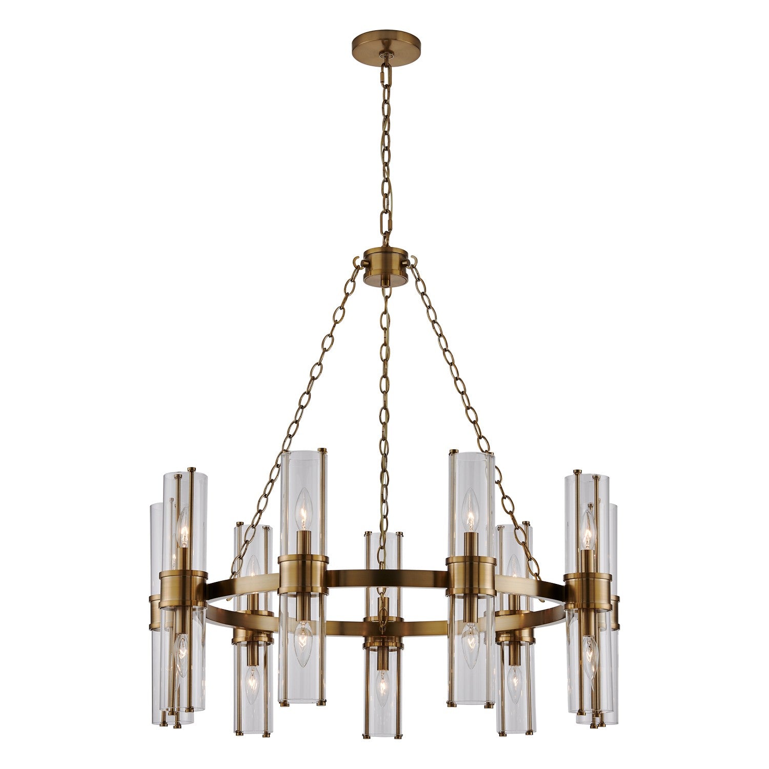 Kalco - 521356VGB - 18 Light Chandelier - Duet - Vintage Brass