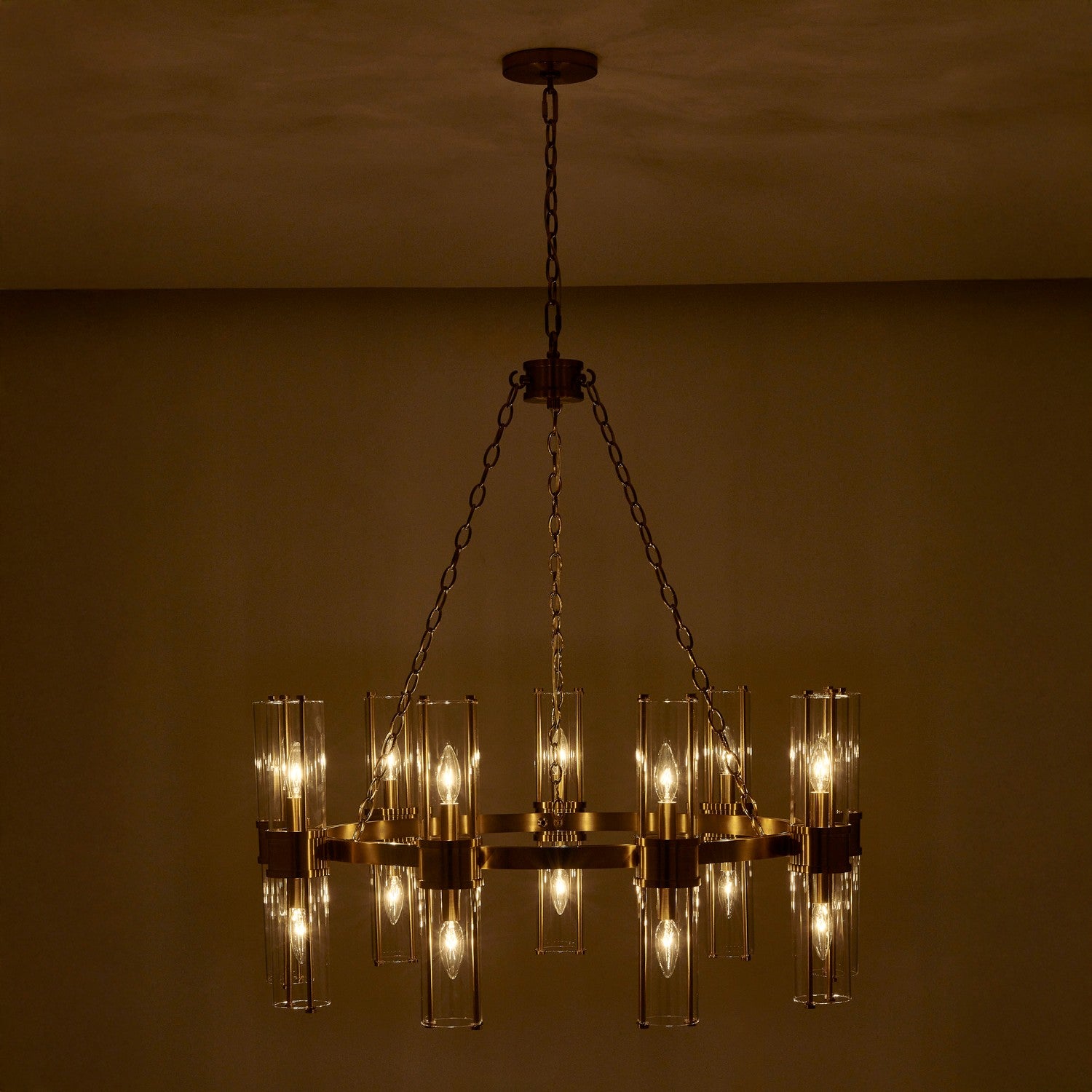 Kalco - 521356VGB - 18 Light Chandelier - Duet - Vintage Brass