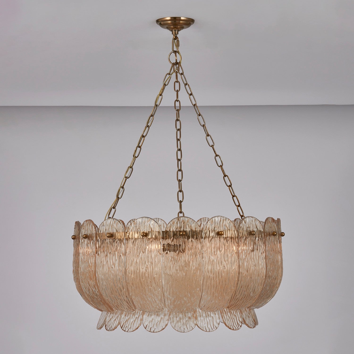 Kalco - 523455WB - Six Light Pendant - Camellia - Winter Brass