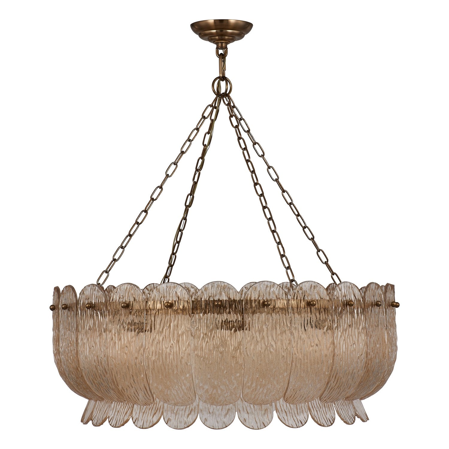 Kalco - 523456WB - Ten Light Pendant - Camellia - Winter Brass