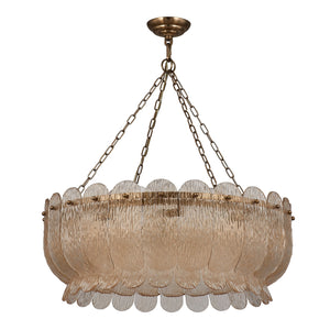 Kalco - 523456WB - Ten Light Pendant - Camellia - Winter Brass