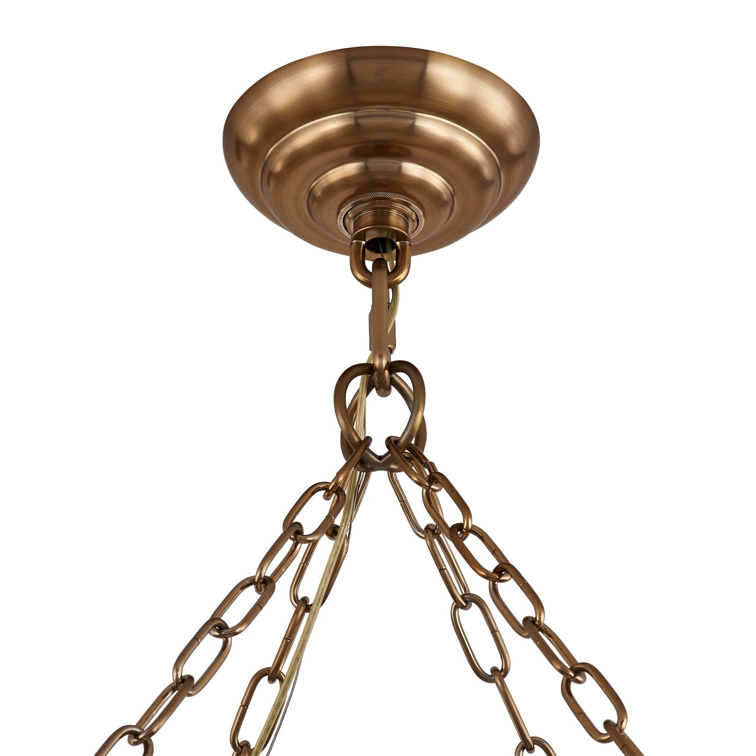 Kalco - 523456WB - Ten Light Pendant - Camellia - Winter Brass