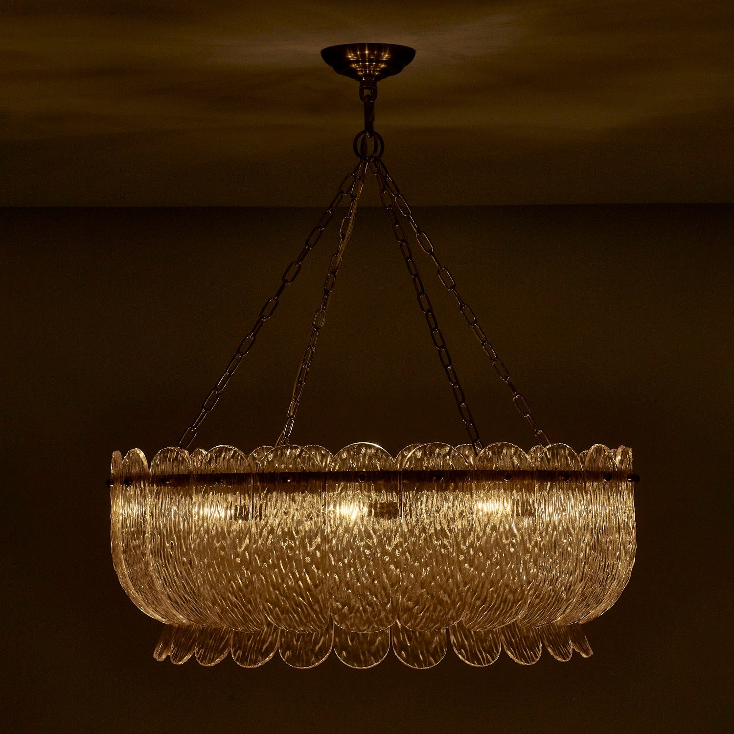 Kalco - 523456WB - Ten Light Pendant - Camellia - Winter Brass