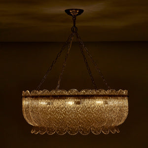 Kalco - 523456WB - Ten Light Pendant - Camellia - Winter Brass