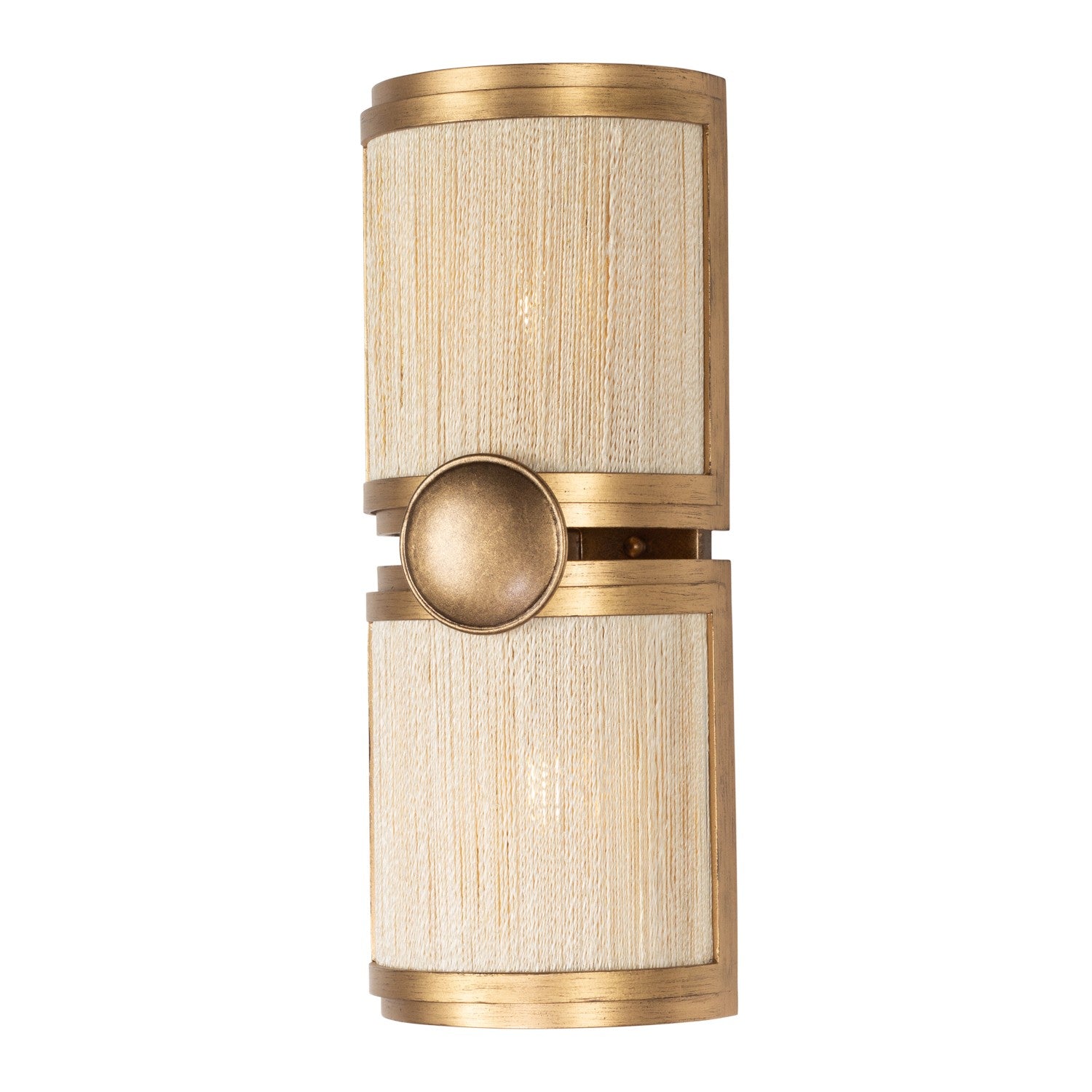 Kalco - 526821PABMG - Two Light Wall Sconce - Button - Pearlized Antique Brass Modern Gold