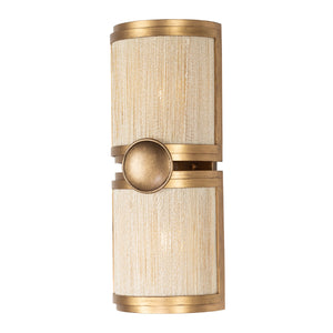 Kalco - 526821PABMG - Two Light Wall Sconce - Button - Pearlized Antique Brass Modern Gold