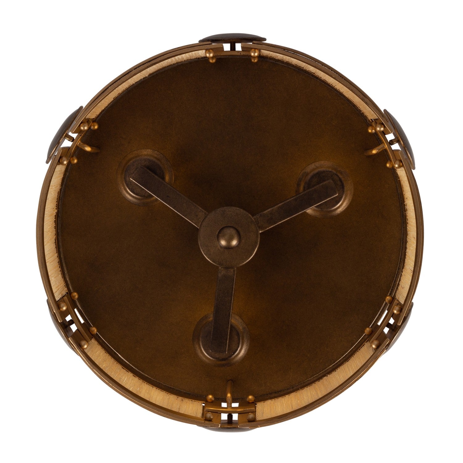 Kalco - 526845PABMG - Three Light Semi-Flush Mount - Button - Pearlized Antique Brass/Modern Gold
