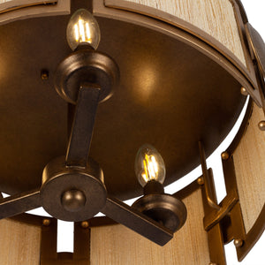 Kalco - 526845PABMG - Three Light Semi-Flush Mount - Button - Pearlized Antique Brass/Modern Gold
