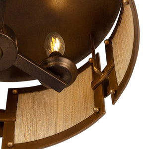Kalco - 526845PABMG - Three Light Semi-Flush Mount - Button - Pearlized Antique Brass/Modern Gold