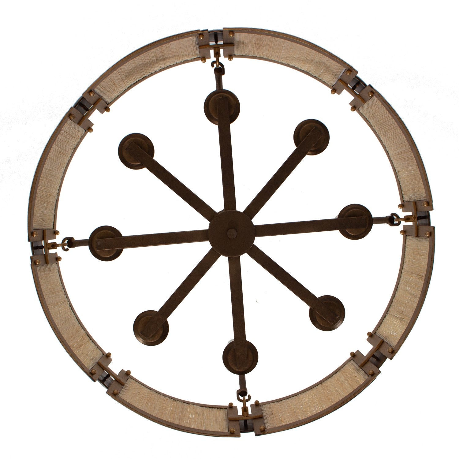 Kalco - 526855PABMG - Six Light Pendant - Button - Pearlized Antique Brass/Modern Gold