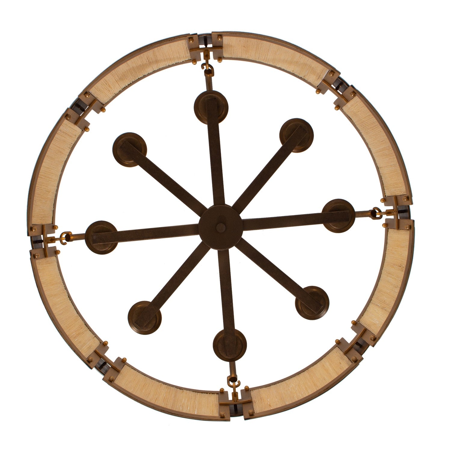 Kalco - 526855PABMG - Six Light Pendant - Button - Pearlized Antique Brass/Modern Gold