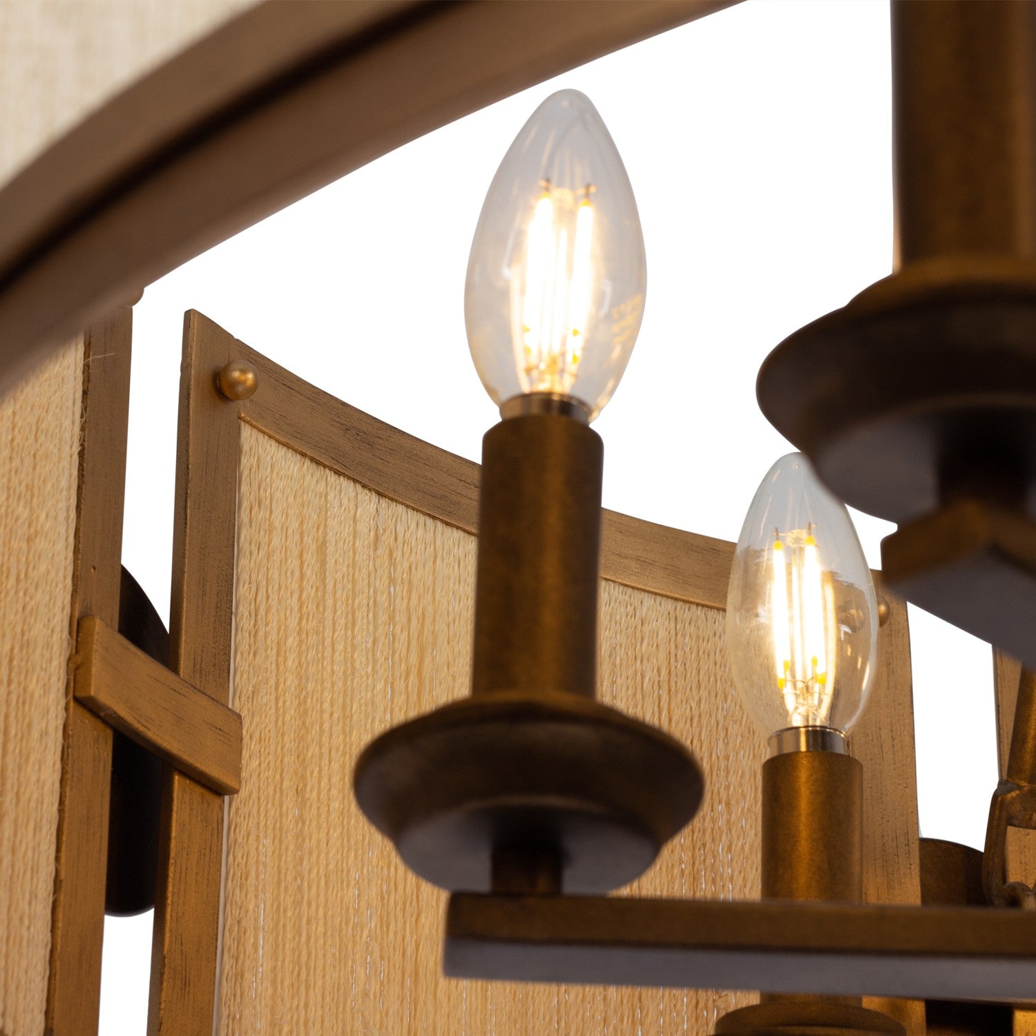 Kalco - 526855PABMG - Six Light Pendant - Button - Pearlized Antique Brass/Modern Gold