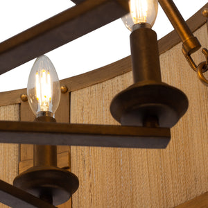 Kalco - 526855PABMG - Six Light Pendant - Button - Pearlized Antique Brass/Modern Gold