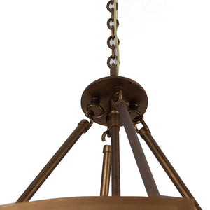 Kalco - 526855PABMG - Six Light Pendant - Button - Pearlized Antique Brass/Modern Gold