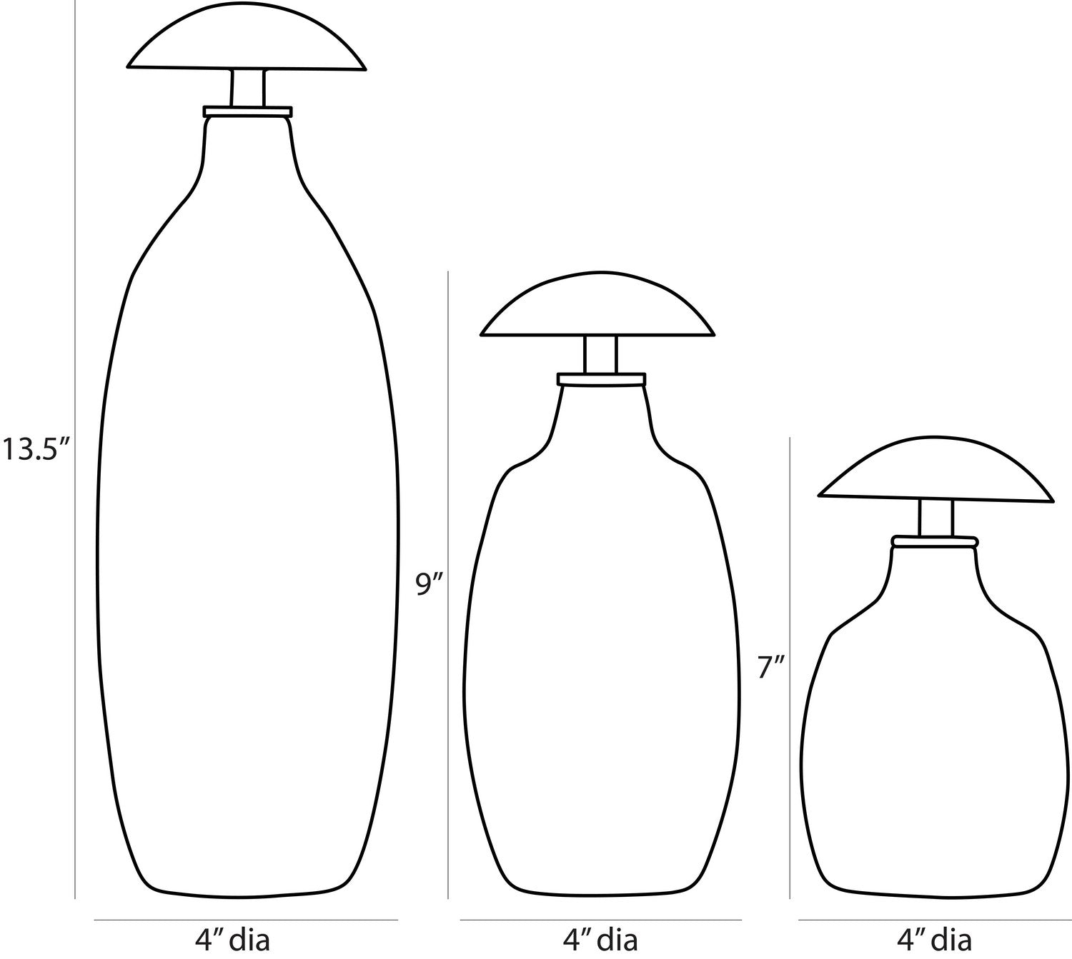 Arteriors - ARI22 - Decanters, Set of 3 - Karis - Blue Smoke Luster