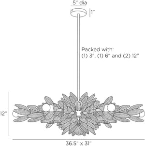 Arteriors - DFS03 - Six Light Semi-Flush Mount - Kasai - Natural