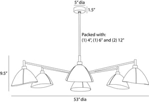 Arteriors - DLC36 - Six Light Chandelier - Inlet - Ivory