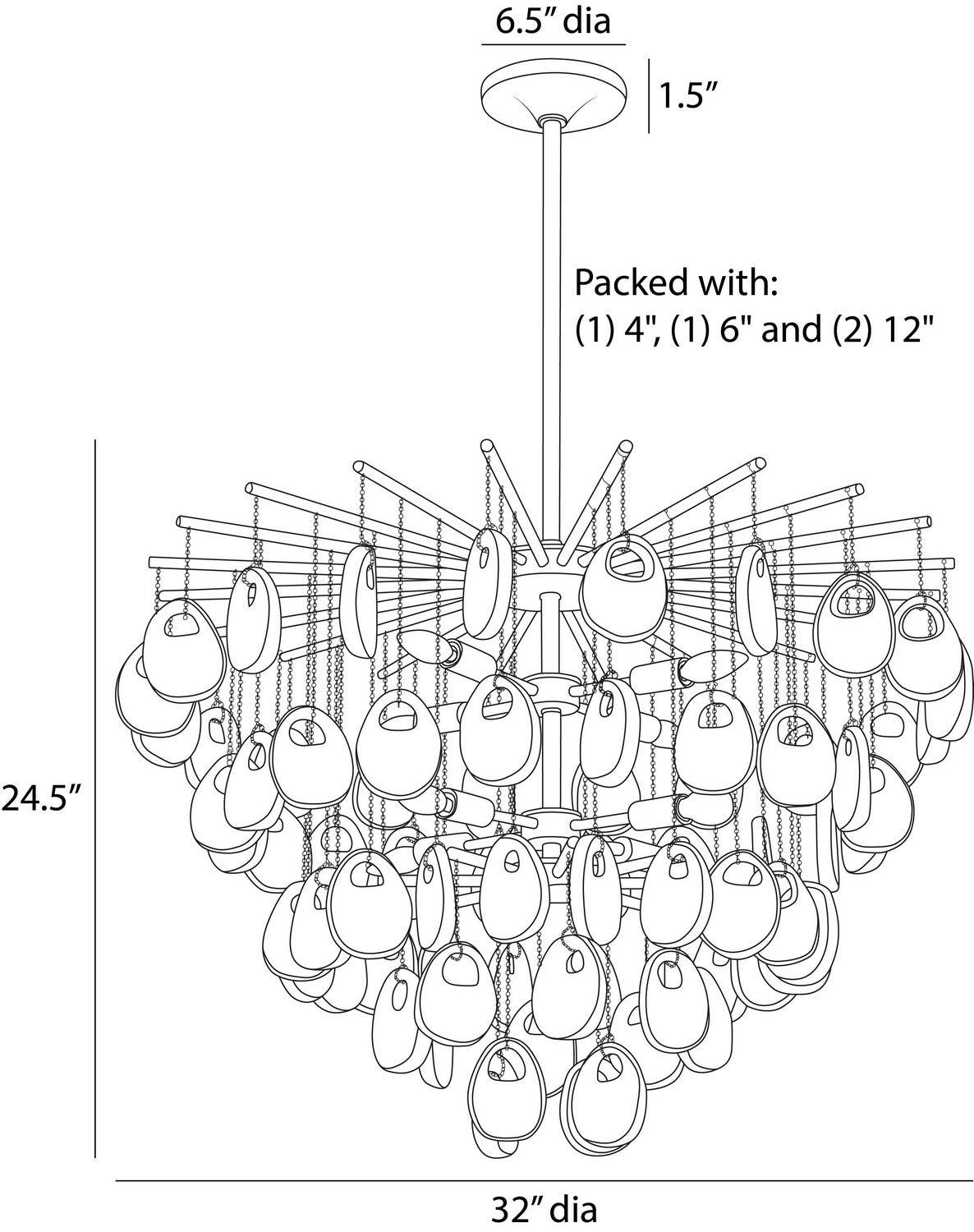 Arteriors - DMC33 - Eight Light Chandelier - Jacqueline - Amber