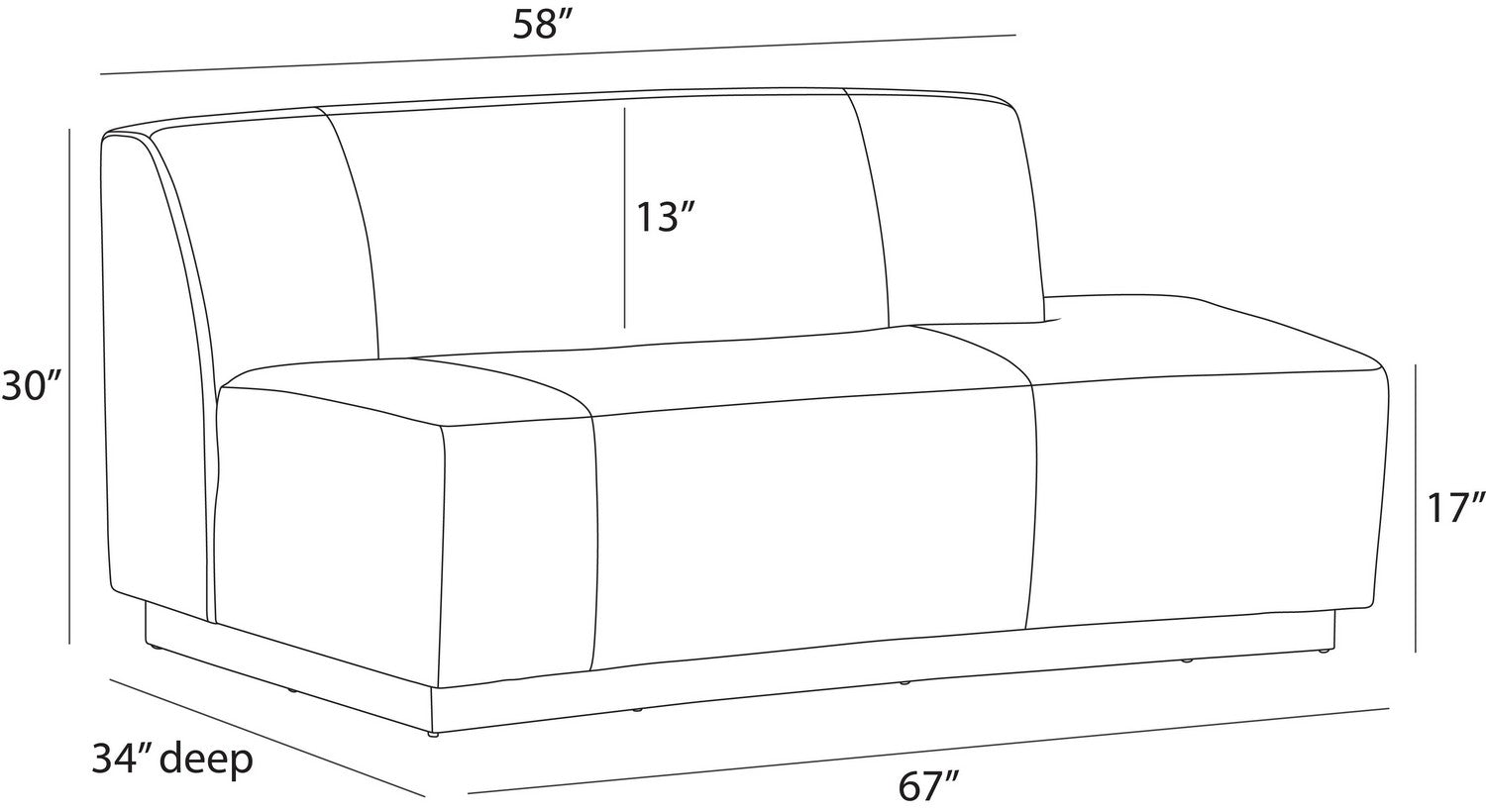 Arteriors - FFU08 - Right Sofa - Islander - Vanilla