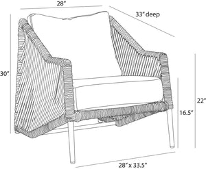 Arteriors - FRS23 - Outdoor Chair - Kiki - Pearl