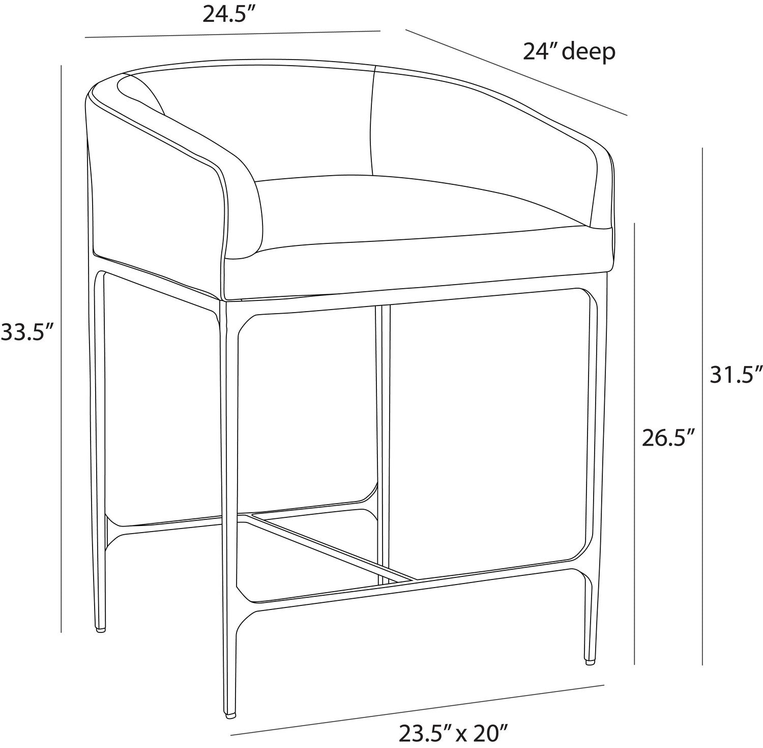 Arteriors - FSI17 - Counter Stool - Osbourne - Black