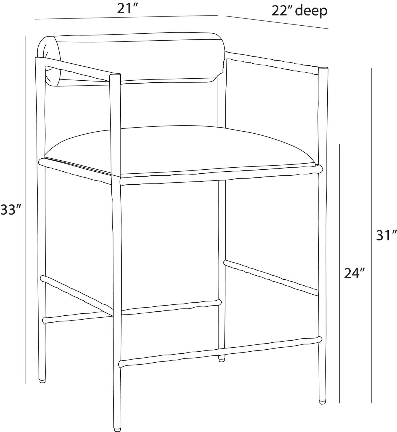 Arteriors - FSI19 - Counter Stool - Barbana - Oxford White