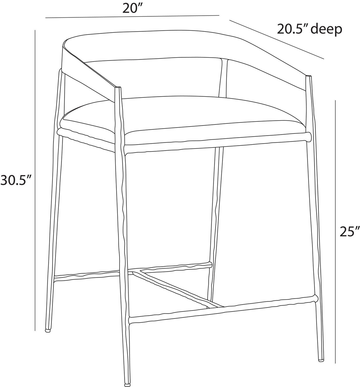 Arteriors - FSI21 - Counter Stool - Ansel - Midnight Grey