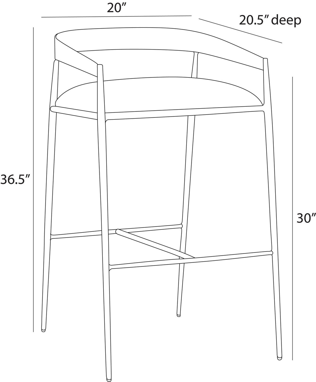 Arteriors - FSI22 - Bar Stool - Ansel - Midnight Grey
