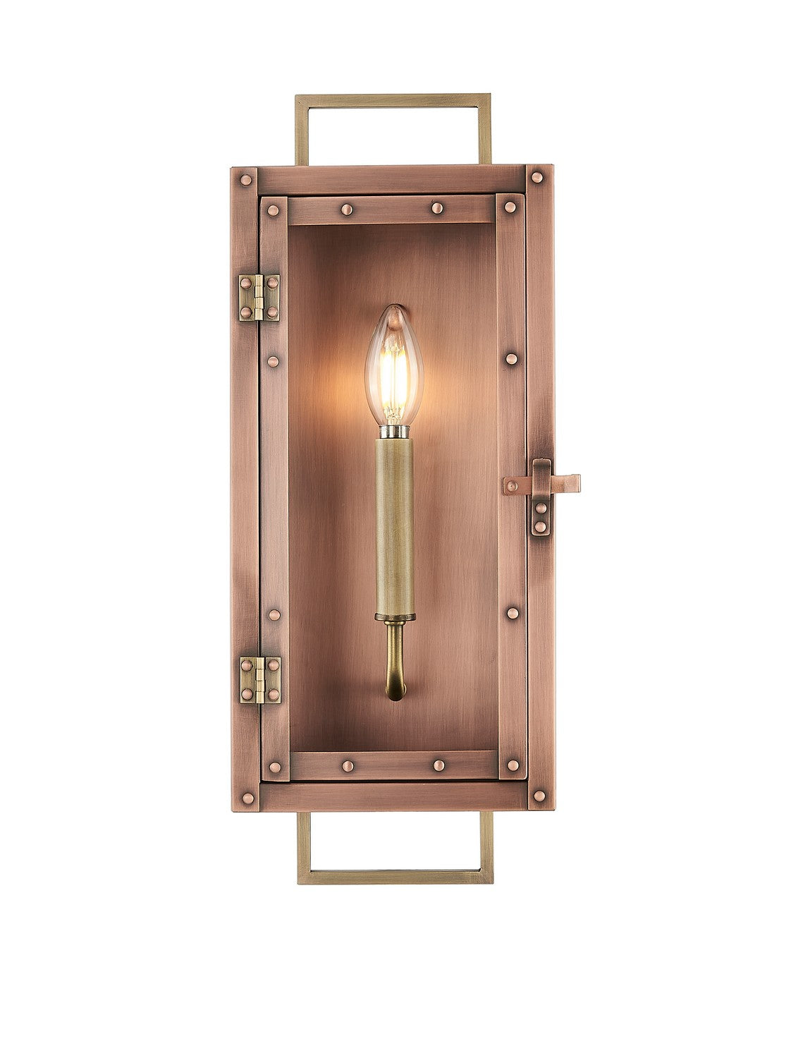 Acclaim Lighting - 1010CP - One Light Wall Lantern - Spencer - Antique Copper with Brass