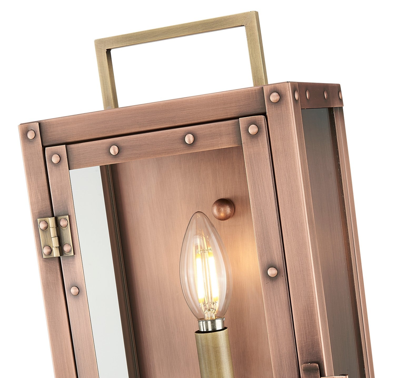 Acclaim Lighting - 1010CP - One Light Wall Lantern - Spencer - Antique Copper with Brass