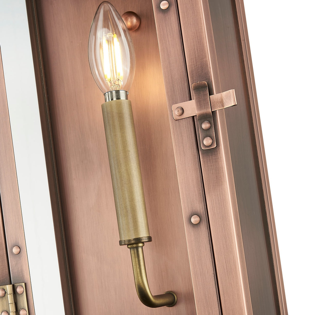 Acclaim Lighting - 1010CP - One Light Wall Lantern - Spencer - Antique Copper with Brass