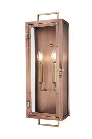 Acclaim Lighting - 1011CP - Two Light Wall Lantern - Spencer - Antique Copper with Brass