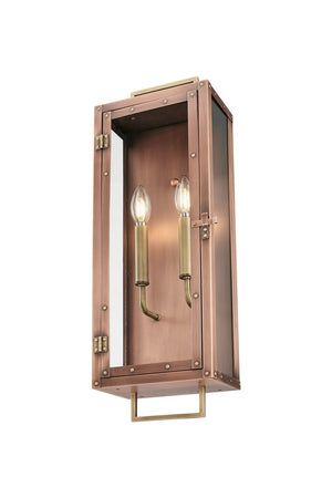 Acclaim Lighting - 1011CP - Two Light Wall Lantern - Spencer - Antique Copper with Brass