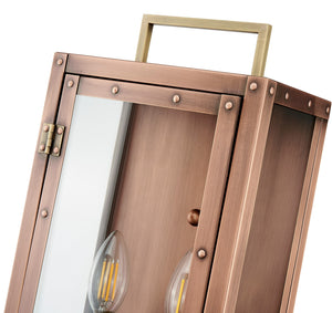 Acclaim Lighting - 1011CP - Two Light Wall Lantern - Spencer - Antique Copper with Brass