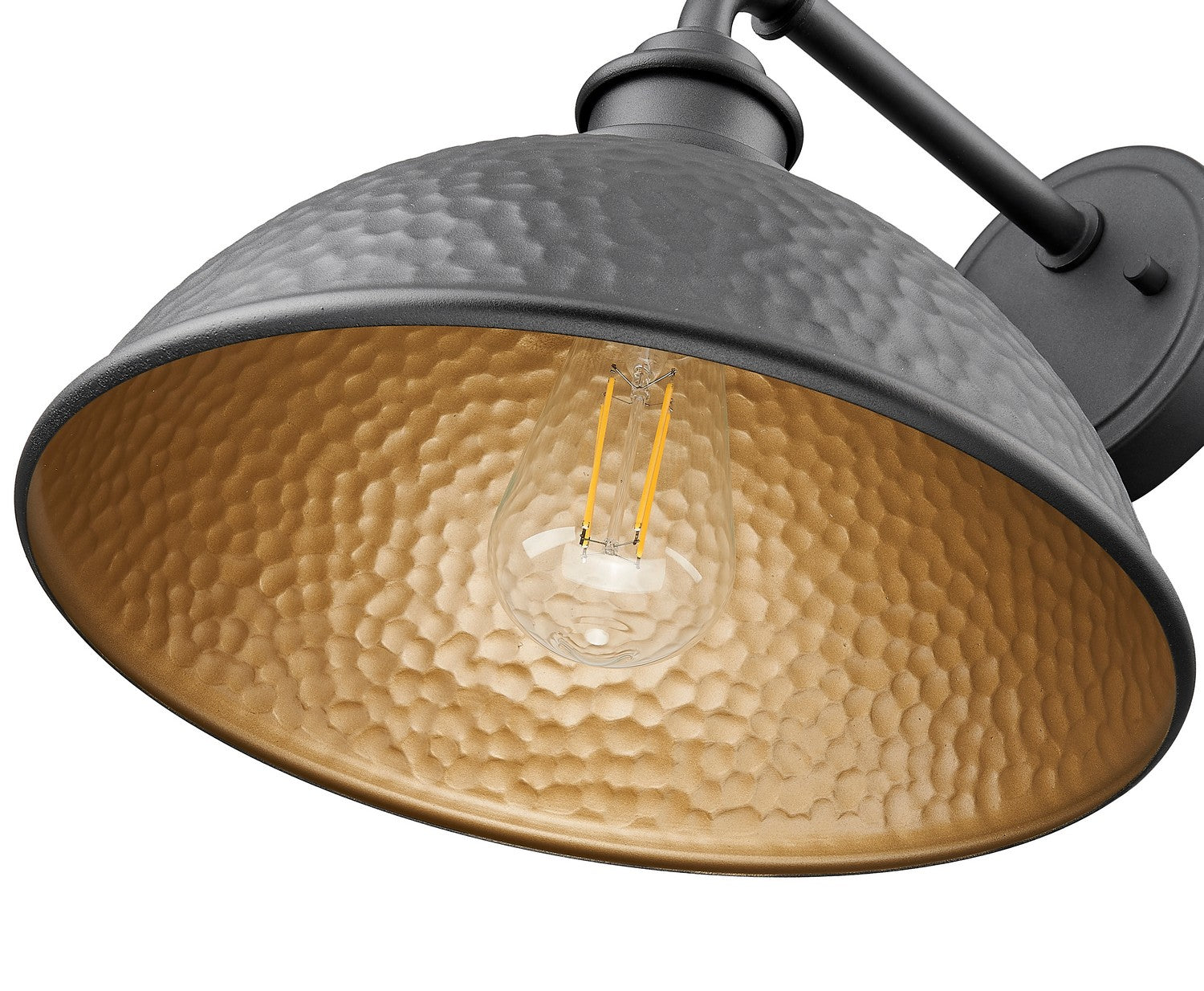 Acclaim Lighting - 1031BK - One Light Wall Lantern - Hammond - Hammered Black with Matte Gold