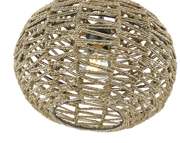 Acclaim Lighting - IN20005BK - One Light Pendant - Berkshire - Black Metal with Natural Seagrass