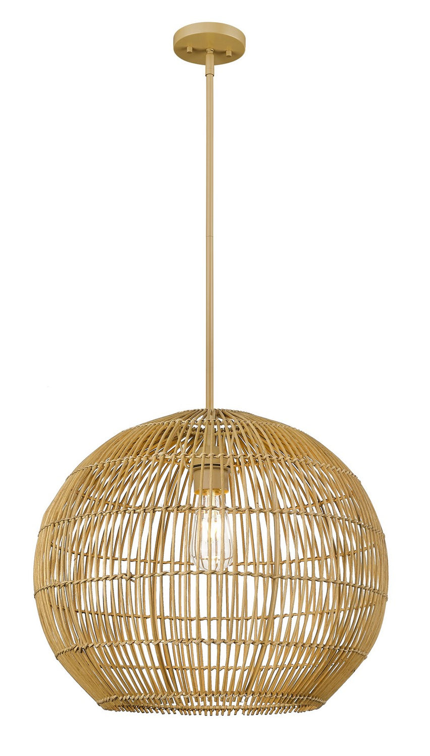 Acclaim Lighting - IN20006WK - One Light Pendant - Berkshire - Tan Metal with Camel Rattan