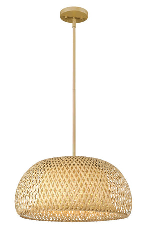 Acclaim Lighting - IN20007WK - One Light Pendant - Berkshire - Tan Metal with Natural Bamboo