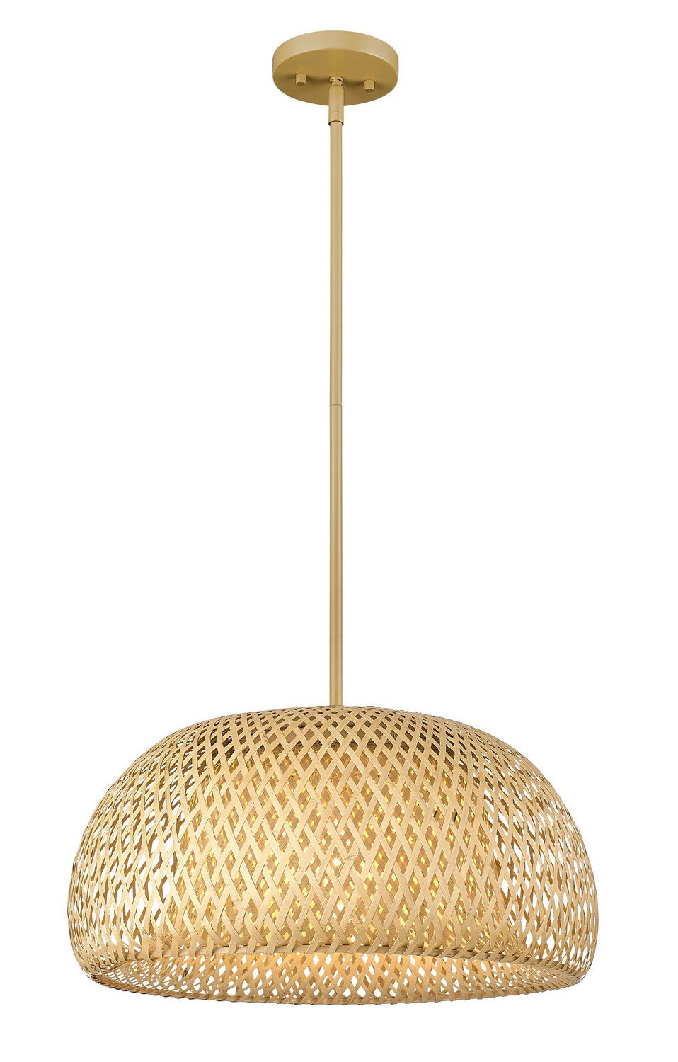 Acclaim Lighting - IN20007WK - One Light Pendant - Berkshire - Tan Metal with Natural Bamboo