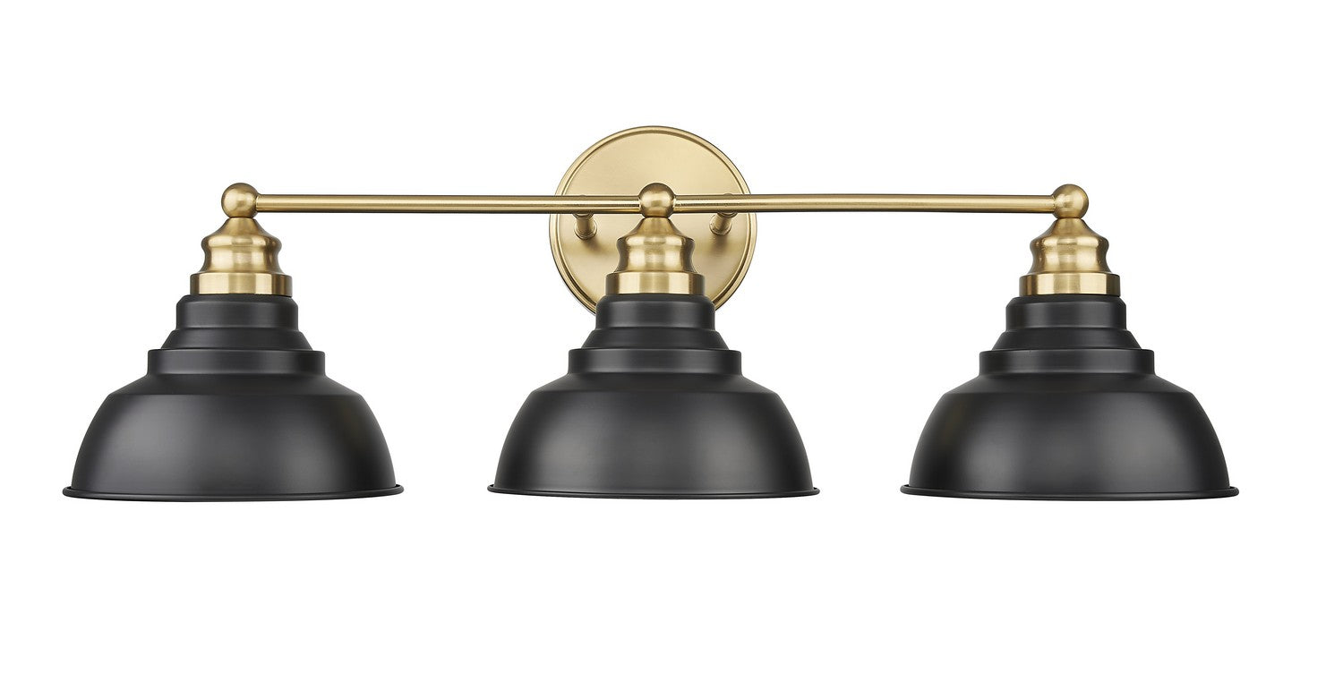 Acclaim Lighting - IN40028BK - Three Light Vanity - Bishop - Matte Black and Brass