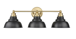 Acclaim Lighting - IN40028BK - Three Light Vanity - Bishop - Matte Black and Brass