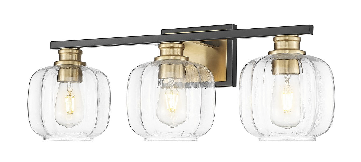 Acclaim Lighting - IN40032BK - Three Light Vanity - Oxley - Matte Black and Brass