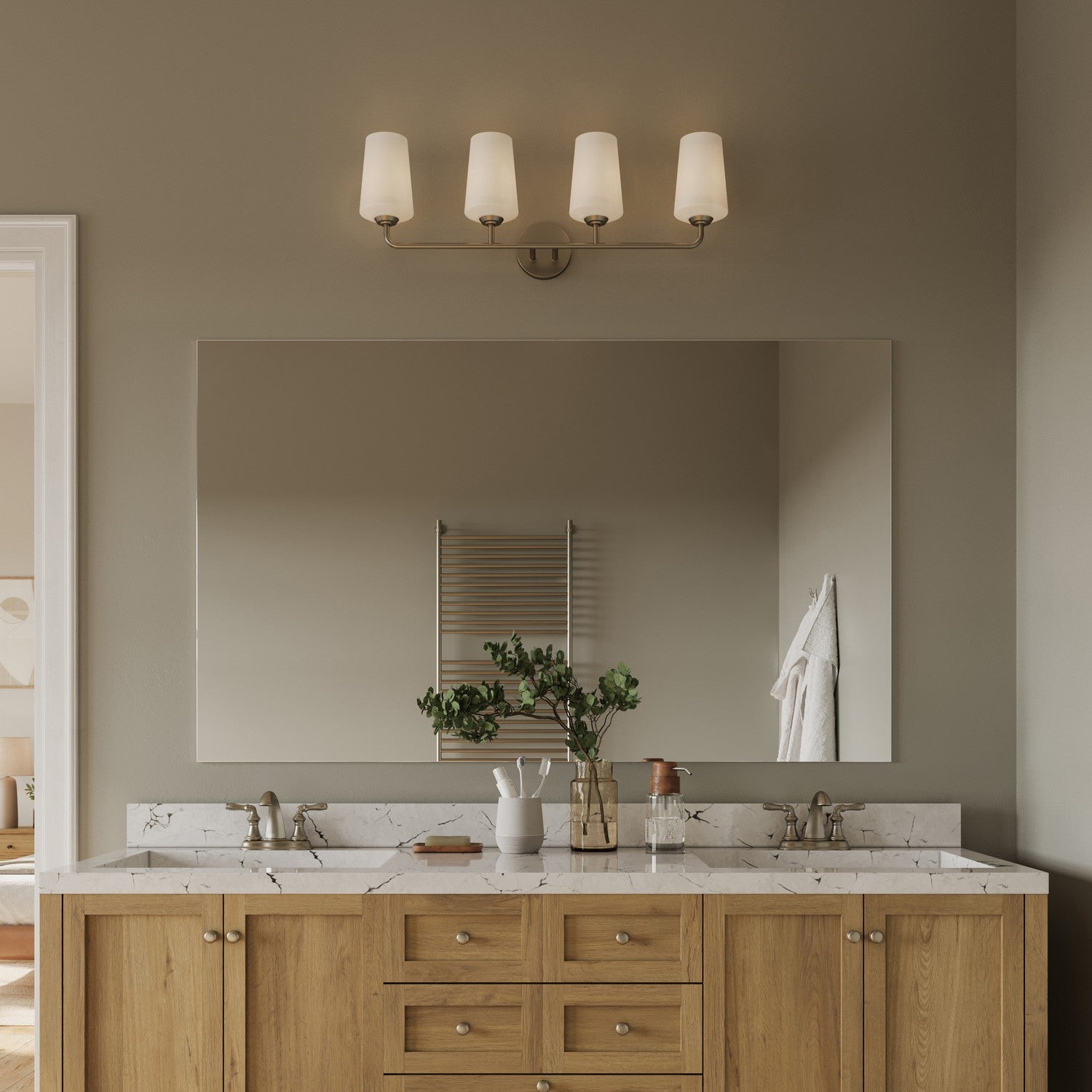 Progress Lighting - P300545-009 - Four Light Bath & Vanity - Celino - Brushed Nickel