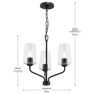 Progress Lighting - P400440-031 - Three Light Chandelier - Celino - Black