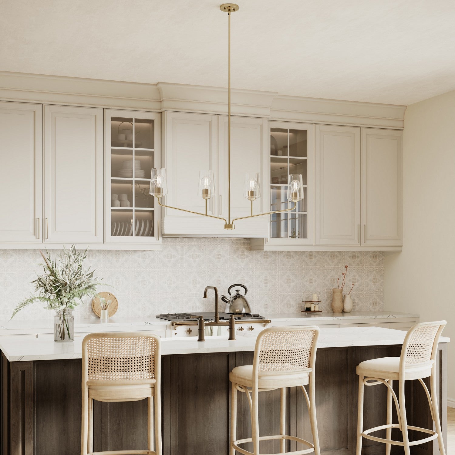 Progress Lighting - P400441-177 - Four Light Linear Chandelier - Celino - Champagne Bronze